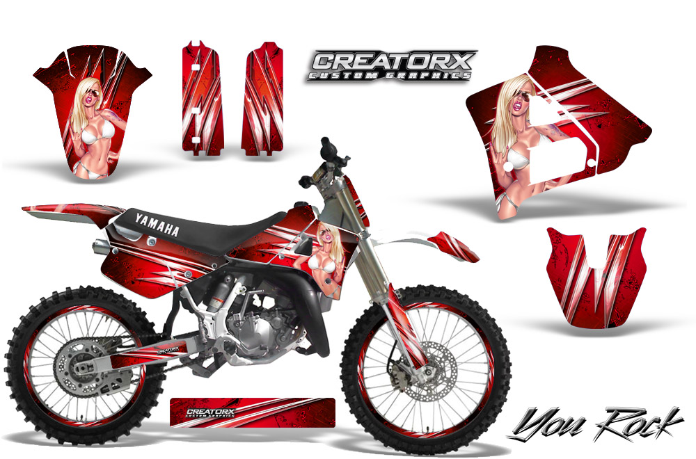 Yamaha YZ125 91-92 Graphics Kit You Rock Red NP Rims